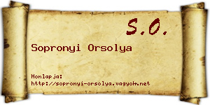 Sopronyi Orsolya névjegykártya